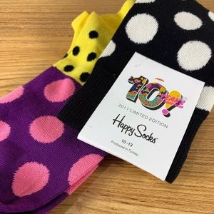 Happy Socks Men's 10 Years Black Yellow Purple